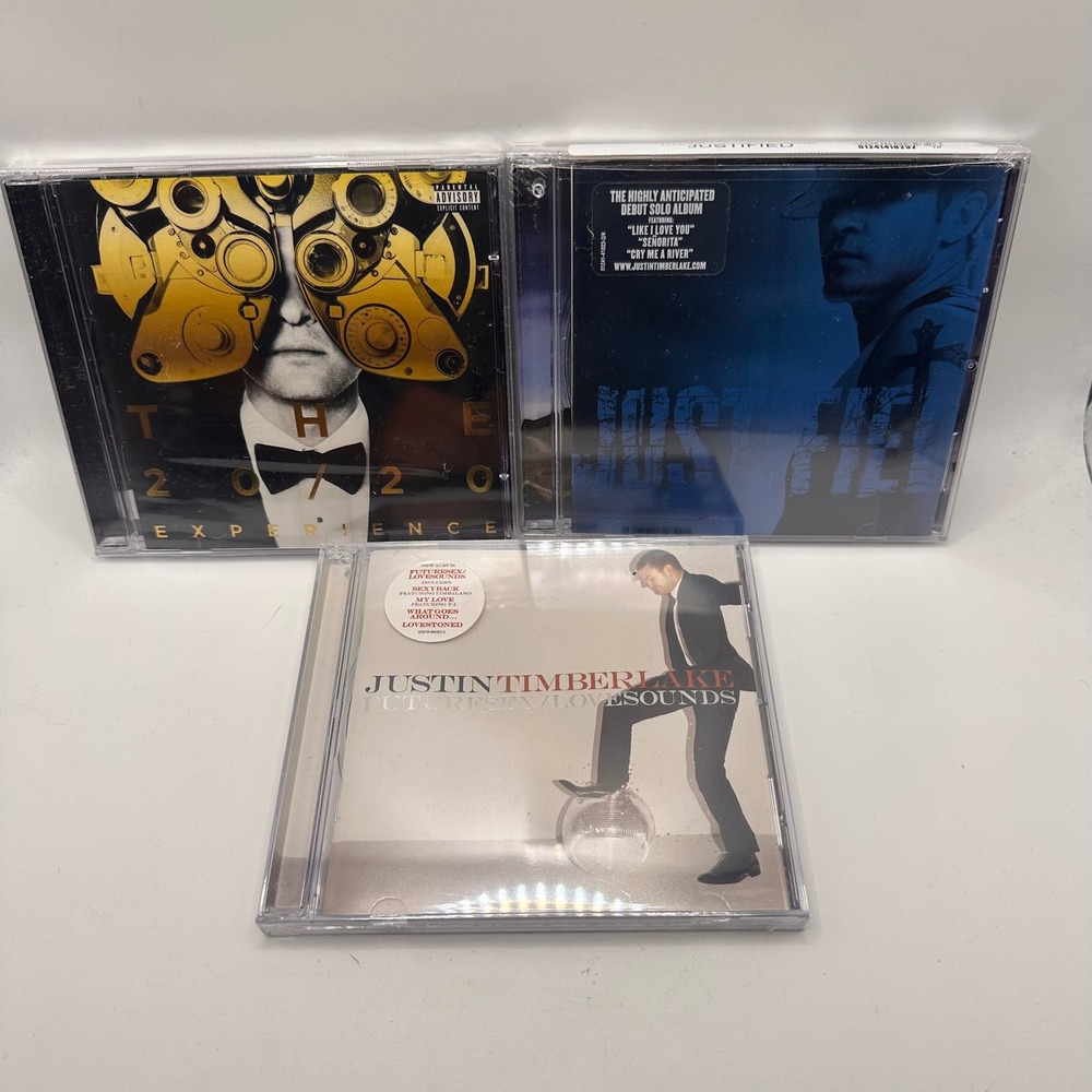 Justin Timberlake 3 CD Lot Justified, FutureSex/LoveSounds, 20/20 Experience NEW